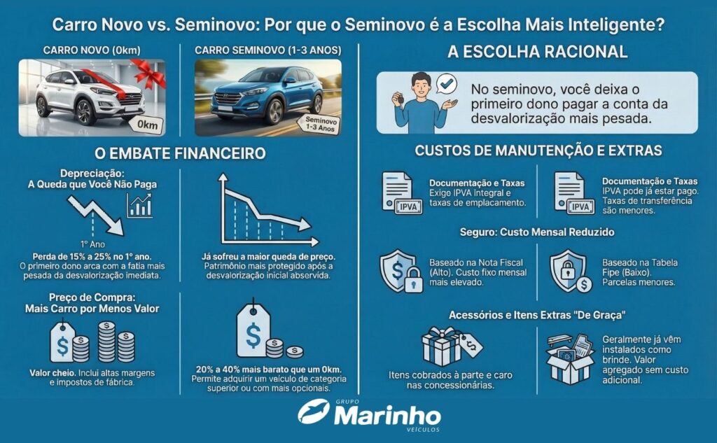 Desvalorização de carros zero versus seminovos