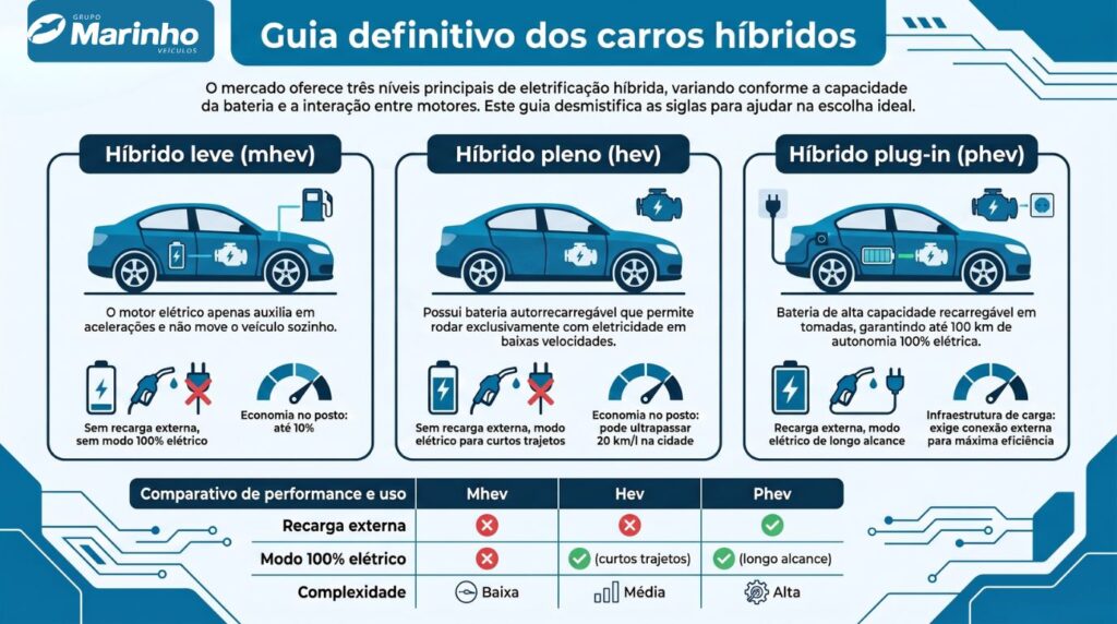 HEV PHEV Mild Hybrid carros híbridos